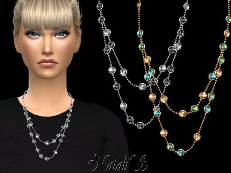 Natalis Mixed Gemstones Double Chain Mod Sims 4 Mod Mod For Sims 4