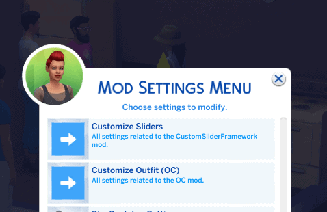 Sims 4 mod settings menu что это